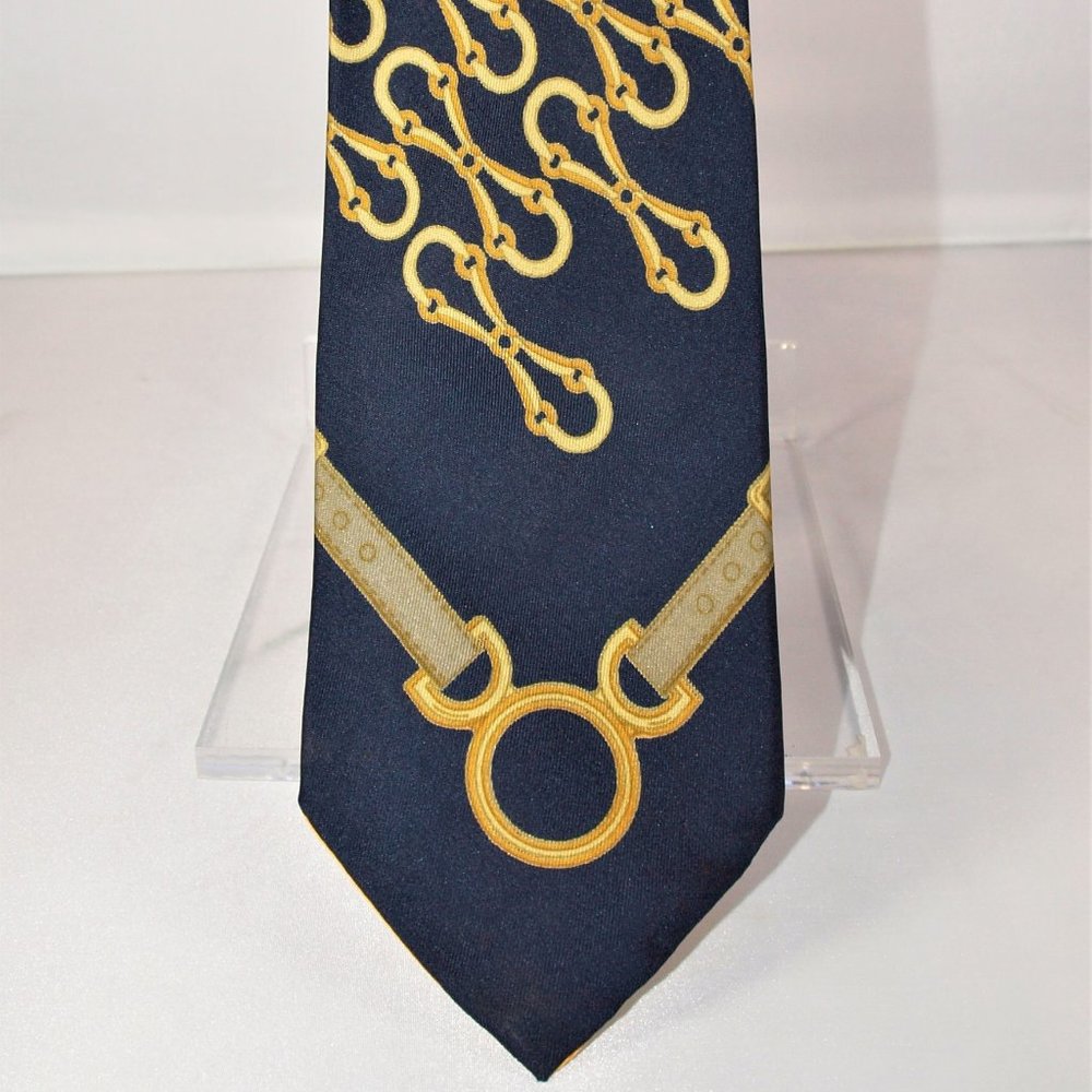 Vintage GUCCI Silk Necktie – Horse bit - Equestrian Theme